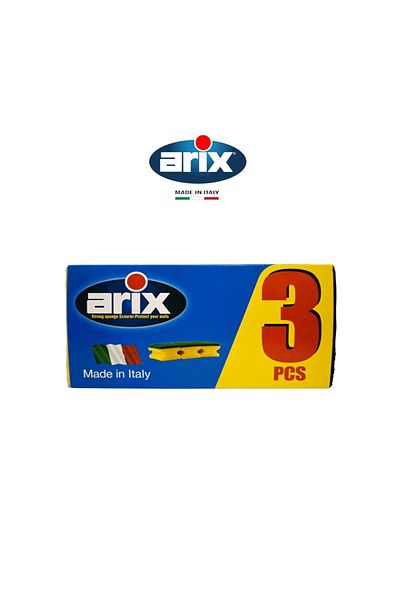 ARIX Grip Sponge Bulk: 3pcs, Heavy-Duty Scouring Sponge