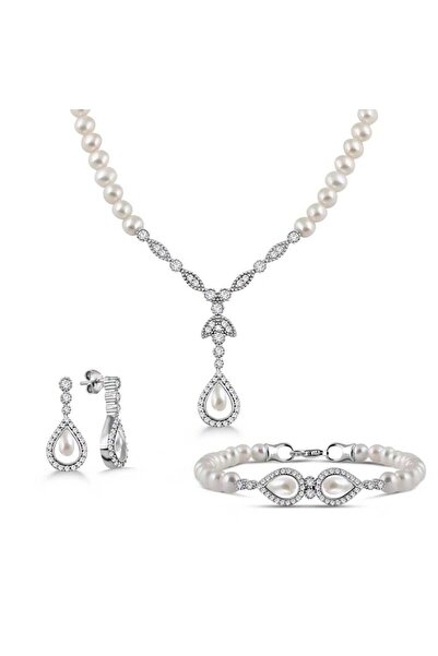 Choice Silver Doğal İnci Gerdanlık Set Gümüş Tasarım