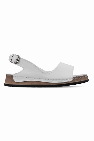 Lal Shoes & Bags Adoles Women's Genuine Leather Sandals Shoes-White