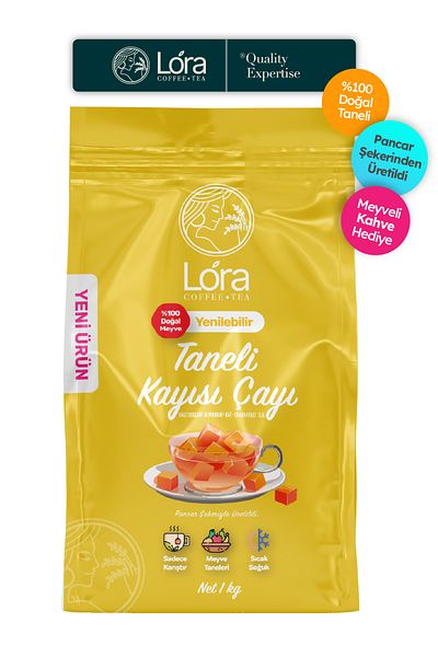 LoraTea 1kg Edible Apricot Tea with Grains - Mix in Cup, Warm Cold - with Dried Apricots