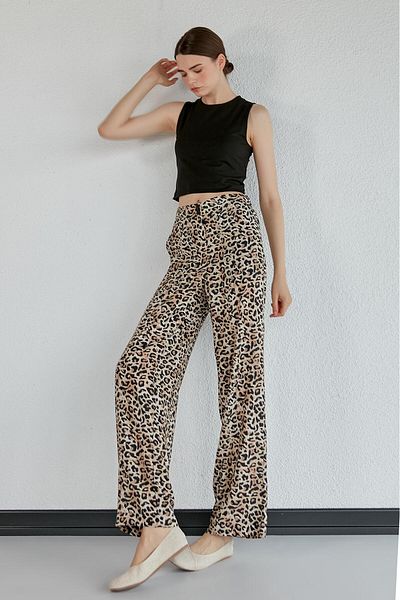 Masha Kate Leopard Patterned Trousers
