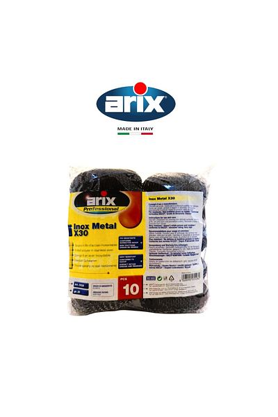 ARIX Professional Inox 10-pcs Metal X50 Stainless Steel Knitted Scourer: Heavy-Duty Cleaning