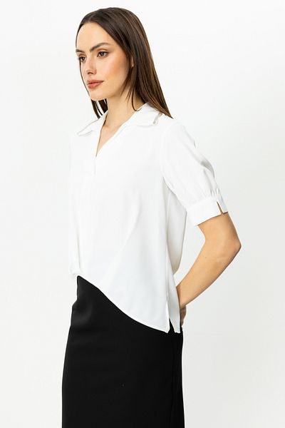 Ekol Sleeveless Blouse with Stone Collar Detail