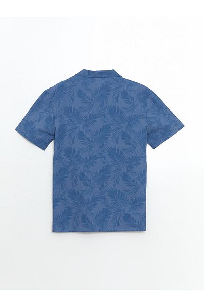 LC Waikiki Natuvera Blue Regular Fit Short Sleeve Patterned Men's Shirt