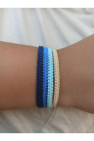 TREND Set of 4 Knitted Macrame Ip Bracelet - Sports Bracelet