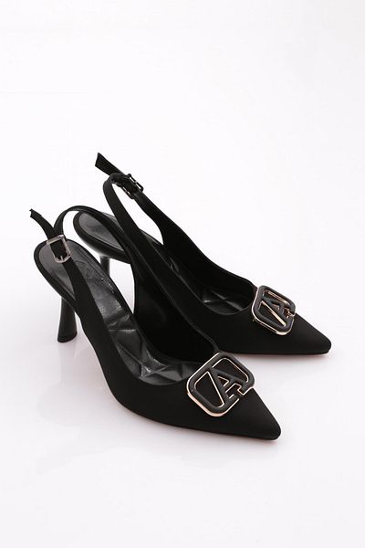 DGN Pantofi de damă cu toc înalt din nubuc negru 52663378