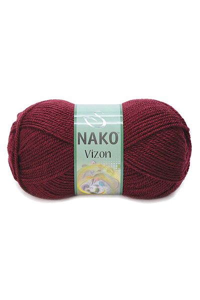 NAKO 5 τεμάχια Mink Premium Ακρυλικό Πλεκτό Μαλλί Χέρι Χρώμα Νο: 999 Claret Red