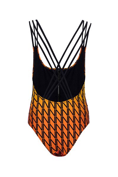 Nocturne Zipper Detailed Patterned Swimsuit