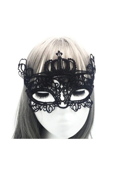 magicool Black Color Lace Cut Lace Embroidered Prom Party Mask No 9