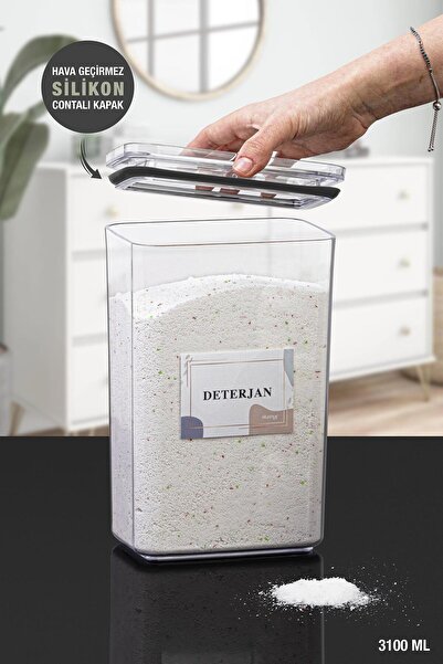 Okyanus Home Deterjan Vakumlu Dikdörtgen 3.1 Lt Saklama Kabı