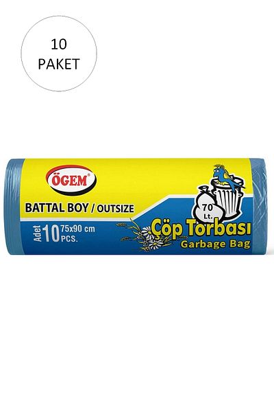Angoravi King Size Garbage Bag 75 x 90 cm 10 Pieces Roll x 10 Pack = 100 Pieces (Blue)