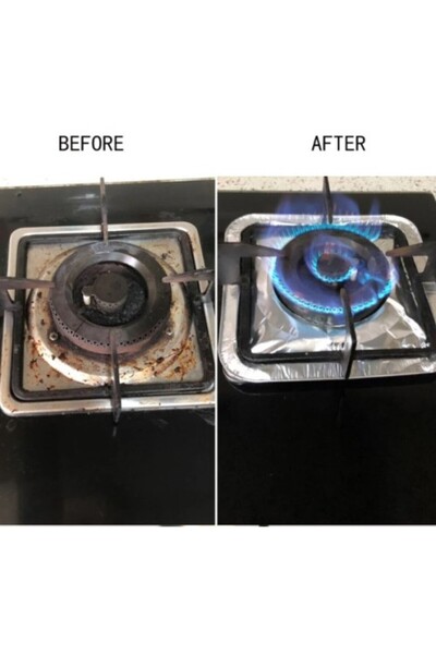 KairTech Kare Ocak Üstü Yağ Koruyucu Alüminyum Levha - 10 Adet, Kolay Temizli...