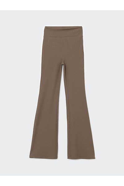 LC Waikiki Lcw Vision Brown Elastic Waist Spanish Leg Women's Leggings Pants