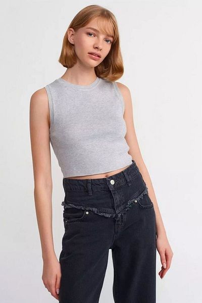 Hiccup Πλεκτό Crop Top με λαιμόκοψη