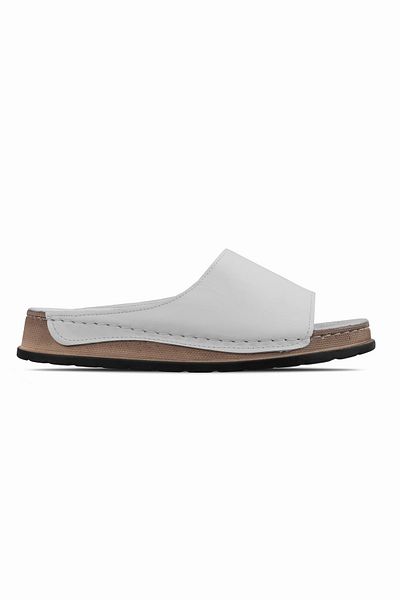 Lal Shoes & Bags Papuci de damă Cery White din piele naturală
