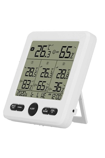 COOYA Hygrometer Indoor Outdoor Temperature Meter,with LCD Display & Alarm