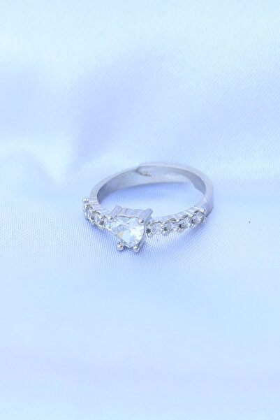 Bernami Special Brass Color Adjustable Zircon Stone Minimal Heart Ring Deal!! !