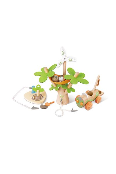 Hape Wooden Toy - Tree Planting E-car (7 PIECES)