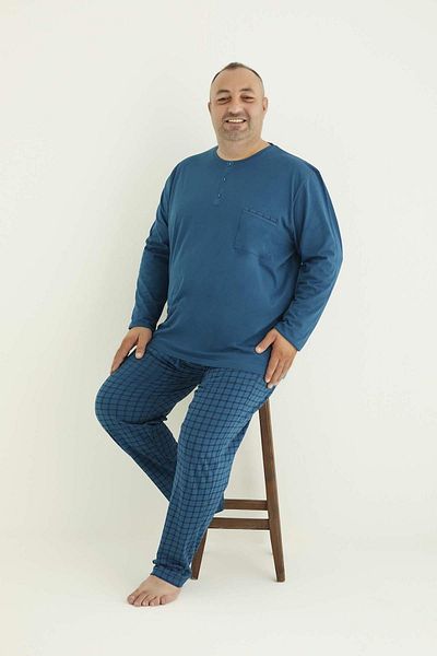 Aydoğan Men's Pajama Sets Plus Size & Oversize Long Sleeve Cotton