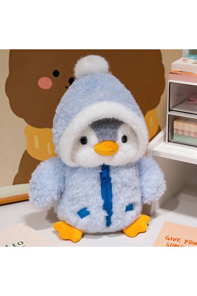 Choice About 25cm Blue Penguin Sy 25cm Kawaii Creative Drag Penguin Plush Doll Cotton-padded Hat Clothes Pe