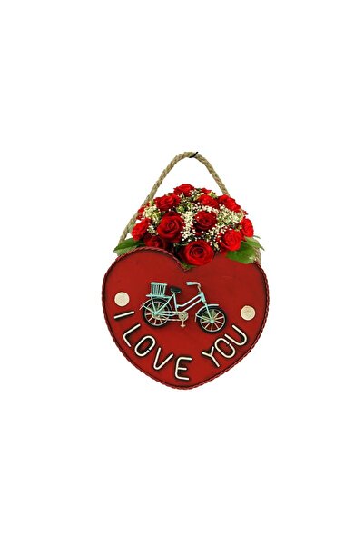 lunaThera Dekoratif Metal Saksı Kalp Modeli Dekoratif Vintage Hediyelik