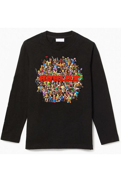Efendioğlu Design Efendioğlu Design Design Cotton Children's T-Shirt with Long Sleeve Roblox Characters