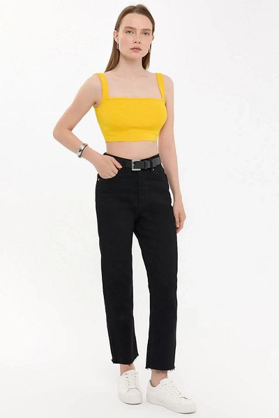 Hiccup Αμάνικο Crop Top με τετράγωνο γιακά