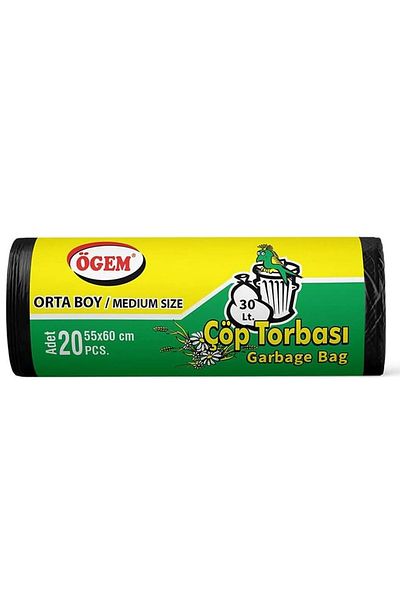 shop Medium Size Garbage Bag 55 x 60 cm 20 Pieces Roll x 5 Pack = 100 Pieces (Black)