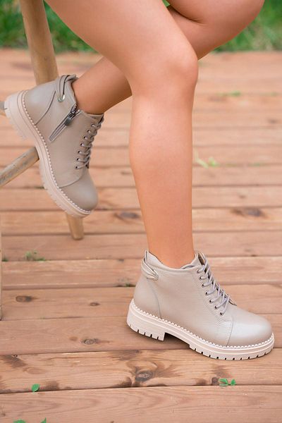Parponi Drop Zipper Γυναικείες Μπότες από γνήσιο δέρμα Mink