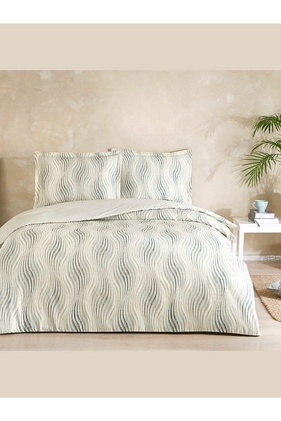 Taç Σετ Παπλωματοθήκη από βαμβακερό σατέν Montana Beige Double