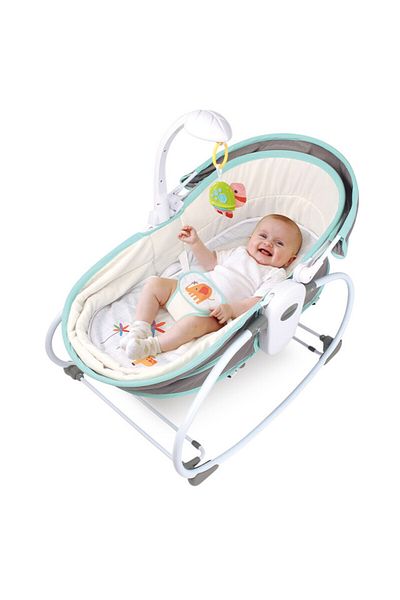 TEKNUM 6 - in - 1 Cozy Rocker Bassinet with Wheels, Awning & Mosquito net - Green