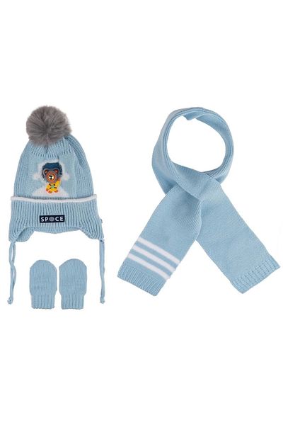Kitti 0-18 Months Baby Boy Gloves and Beanie Set - K24150-08 Light Blue