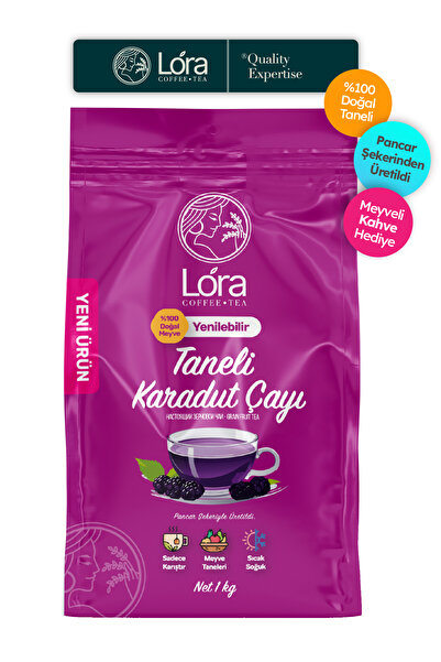 LoraTea Yenilebilir Taneli Karadut Çayı 1kg - Bardakta Karıştır - İster Sıcak...