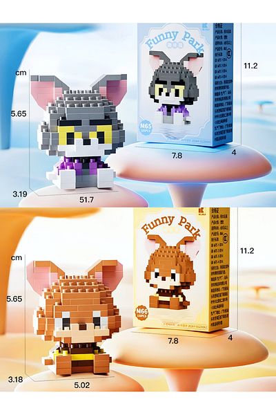 DEK Bricks Premium Series Tom and Jerry 2-Pack 3D Building Blocks Hobby Collectibles