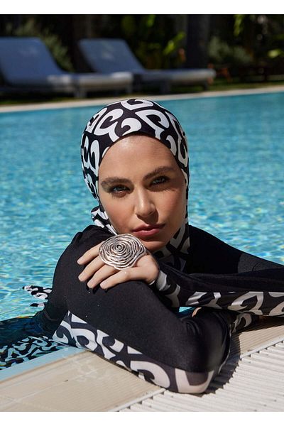 Mayovera Hijab Bonnet - Logo Motif Sea Bonnet