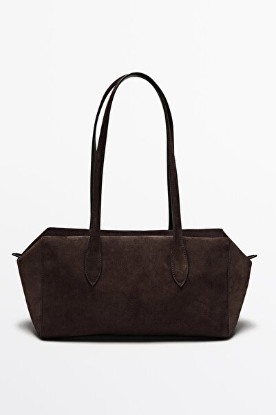 Massimo Dutti Süet deri çapraz askılı çanta