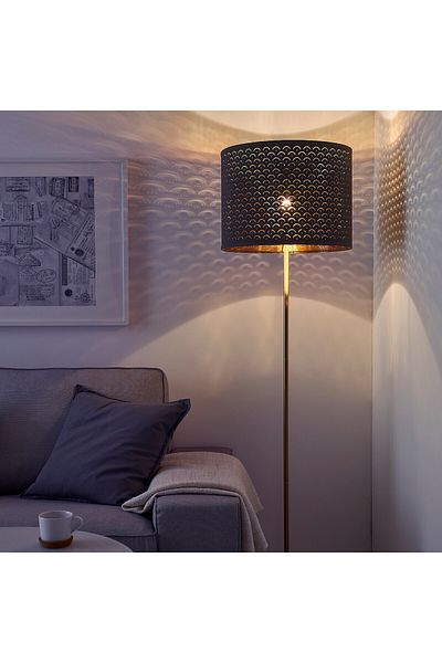 erorex Lamp shade, black/brass-colour, 44 cm