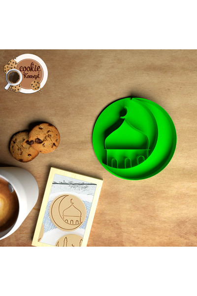 CookieKonsept قالب ختم طباعة مسجد الهلال بمفهوم الإسلام-رمضان