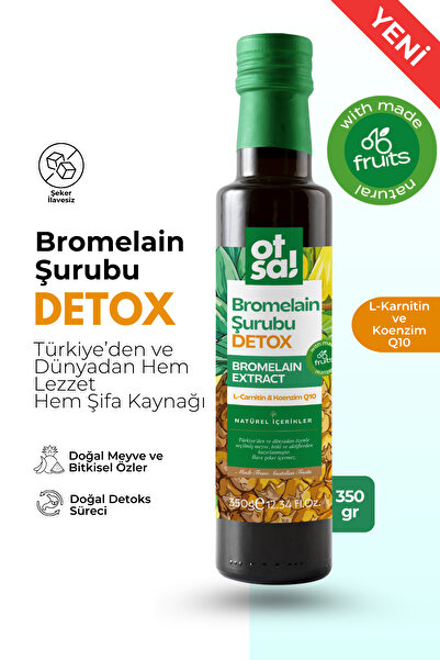 Otsa Bromelain Şurubu Ananas Ekstresi Ve Koenzim Q10 Ile Zenginleştirilmiş Detoks Karışımı 350g