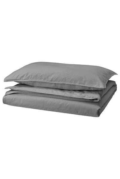 erorex Duvet cover and pillowcase, grey, 150x200/50x80 cm