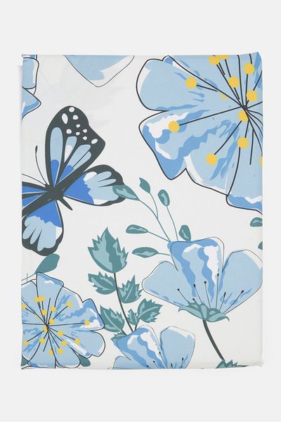 ALLURE Butterfly Heart Shower Curtain, Sky Blue Combo