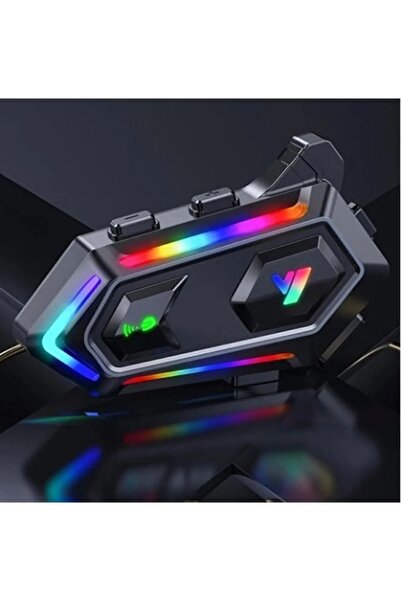 Vothoon V20 Max Motor Kask Kulaklık RGB Bluetooth Motosiklet Kulaklık Intercom 2 Kişi 300 Metre Eşleşme