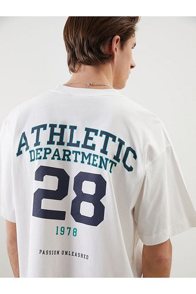LC Waikiki Ανδρικό μπλουζάκι LCW Crew Neck με εμπριμέ χτενισμένο βαμβάκι