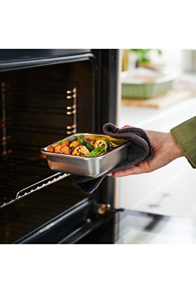 erorex Food container, square/stainless steel, 600 ml