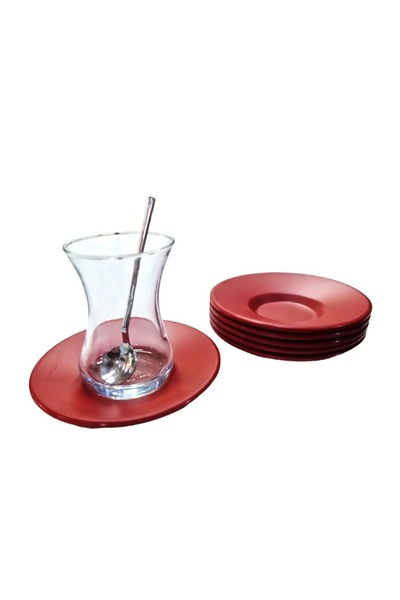 NEWSTORE HOME Matte Red Lux Melamine.6-Piece Tea Plate