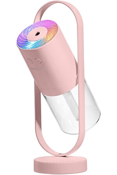 COOYA 360° Rotation Mini Humidifier,Cool Mist,Quiet Operation,with LED Night Light,Pink