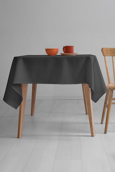 FAVORA Anthracite Nayra Linen Tablecloth - 160X220