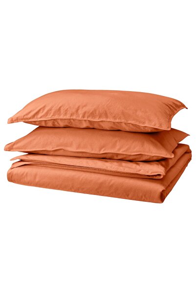 erorex غطاء لحاف و2 كيس وسادة، أحمر-بني، 240×220/50×80 سم