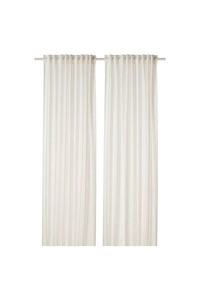 erorex Curtains, 1 pair, with heading tape/white, 145x300 cm
