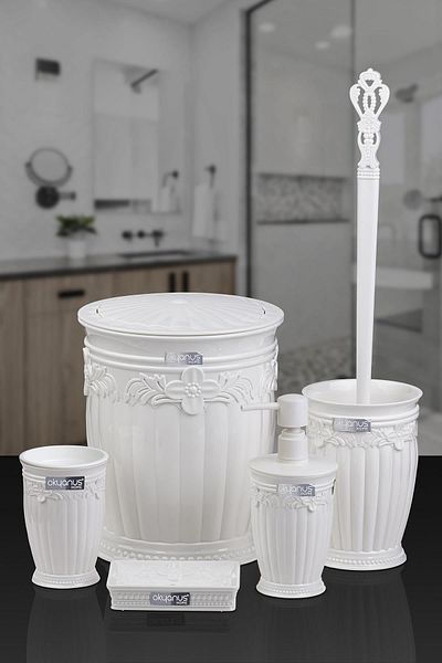 Okyanus Home Σετ μπάνιου 5 τεμαχίων White Sultan Series